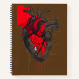 Unique Red Splatter Human Heart Notebook Notizbuch