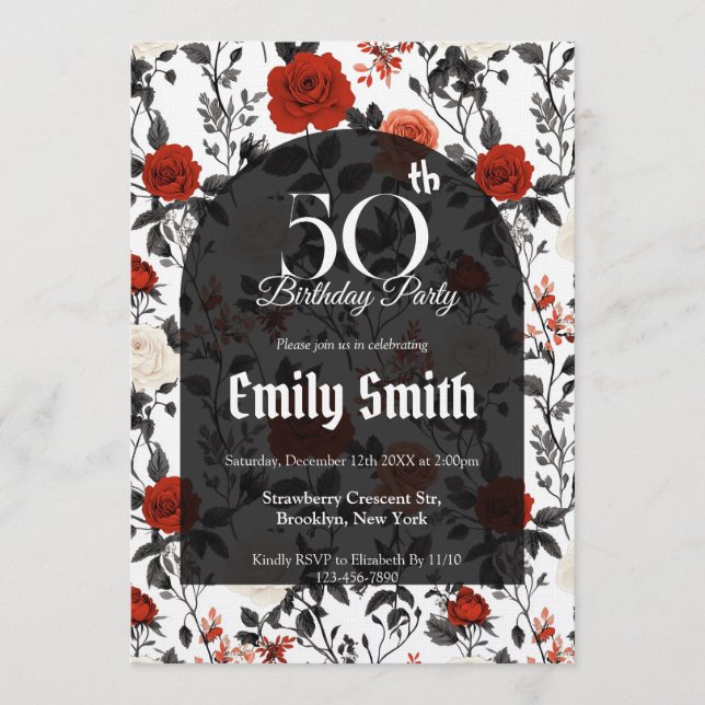 Unique Rose Charm Mom’S Birthday Einladung (Vorderseite)