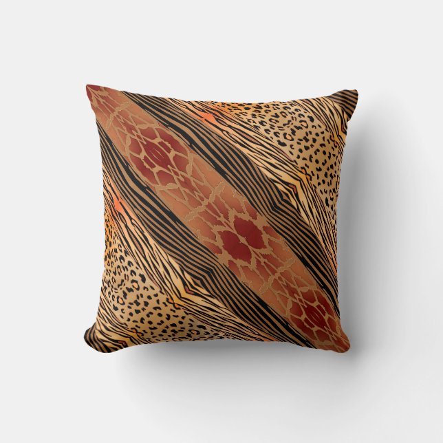 Unique Rustc Animal Patchwork Zebra Stripe Pillo Kissen (Vorderseite)