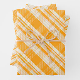 Unique Rustic Country Yellow & Cream Plaid Geschenkpapier Set