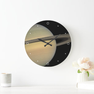 Unique Saturn Planet Solar System Rings Capricorn Große Wanduhr