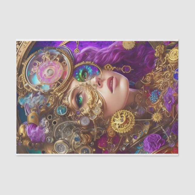 Unique Steampunk Decoupage Tissue Paper Seidenpapier (Vorderseite)