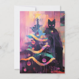 Unique Strange Christmas Cards with Cats Feiertagskarte