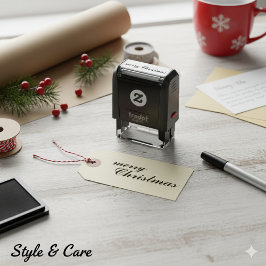 Unique Stylish Merry Christmas Script Permastempel