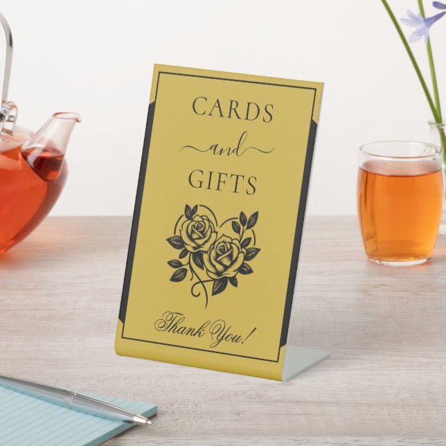 Unique Stylish Party Cards & Gifts Metallic Gold Sockelschild (In SItu)