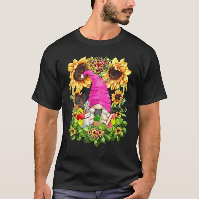 Unique Sunflower Mom Gnome Graphic For Women Clean T-Shirt (Vorderseite)