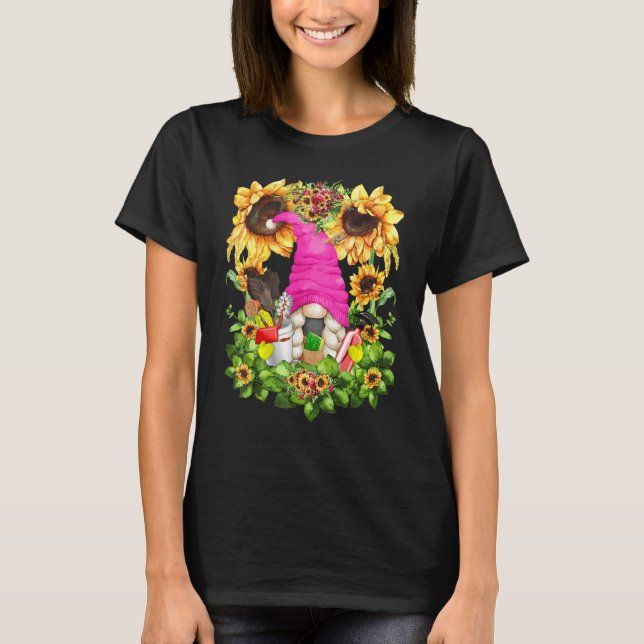 Unique Sunflower Mom Gnome Graphic For Women Clean T-Shirt (Vorderseite)