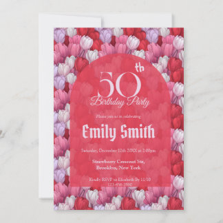 Unique Tulip Luxury 80Th Birthday Einladung