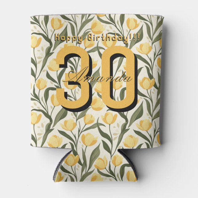 Unique Tulip Themed Girl Birthday Party Dosenkühler (Vorderseite)