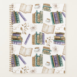 Unique Vintage Books Planner Journal in White Planer