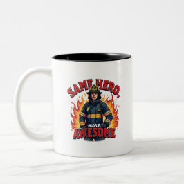 Unique Volunteer Firefighter With Red Text Zweifarbige Tasse