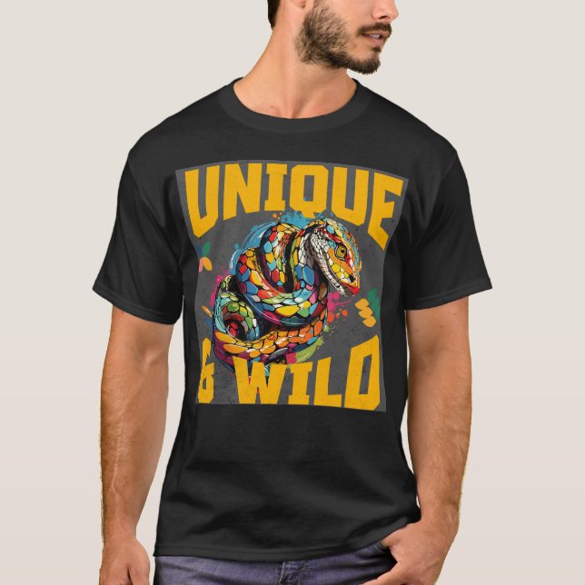 Unique & Wild animierte Schlange Grafischer T - Sh T-Shirt (Vorderseite)