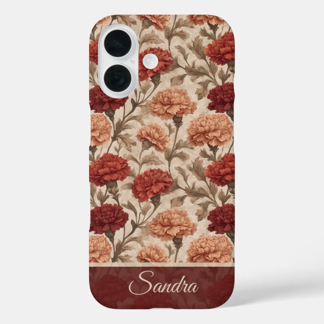 Unique Women Gift Carnation Custom Case-Mate iPhone Hülle (Rückseite)