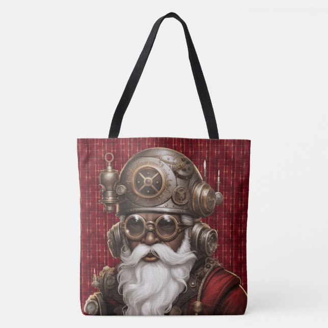 Uniquely Black Steampunk Santa Large Shoulder Tote (Vorderseite)