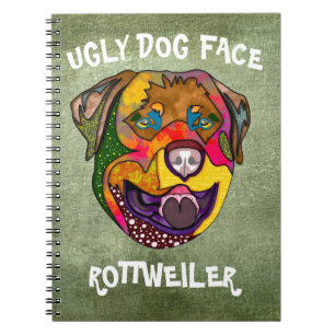 UniqueRottweiler hässliche Hunde Gesicht Notebook Notizblock