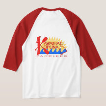 Unisex 3/4 Schluffroter T - Shirt