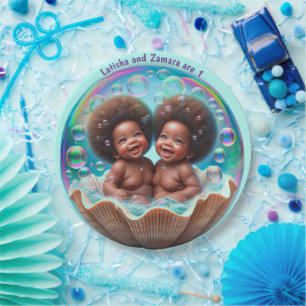 Unisex African Twin Baby Pappteller