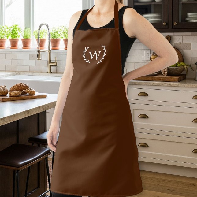 Unisex Apron with Monogram,  Dark Brown, Rustic  Schürze (Von Creator hochgeladen)