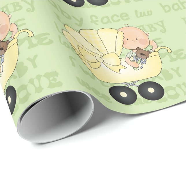 Unisex Baby Shower Packpapier (Rolleneckpunkt)