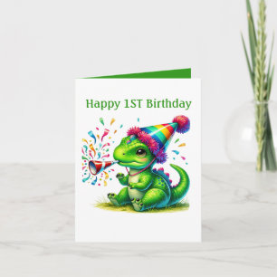 Unisex Baby's first Birthday Dinosaurier Karte