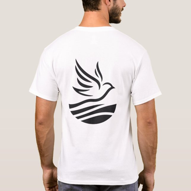 Unisex Bird Silhouette Kontur Minimalistisch Print T-Shirt (Rückseite)