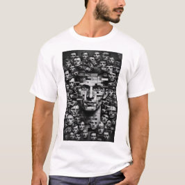Unisex Black and White Dystopian Kontrolle T - Shi T-Shirt