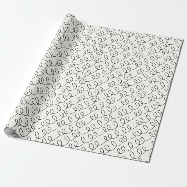 Unisex Black & White Scribble Muster Geschenkwrap Geschenkpapier (Ungerollt)