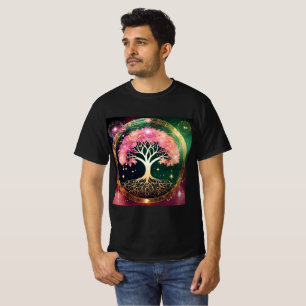 Unisex Cotton Universe Tree T - Shirt