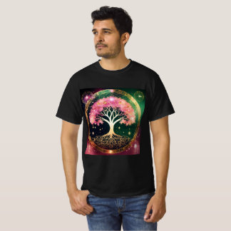 Unisex Cotton Universe Tree T - Shirt