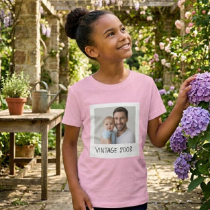 Unisex Custom Vintage Foto und Jahr T-Shirt 