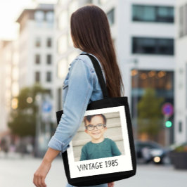Unisex Custom Vintage Photo And Year tote bag