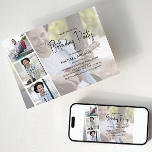 Unisex FotoCollage Einladung zum Geburtstag