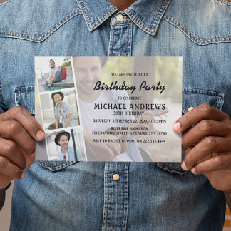 Unisex | FotoCollage | Geburtstag Einladung