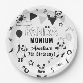Unisex Fun Panda-Monium Kindergeburtstag Party Pappteller