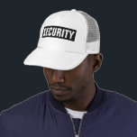 Unisex für Schwarz-weiße benutzerdefinierte Textsi Truckerkappe<br><div class="desc">Fügen Sie Image Company Logo Text hier Modernes elegantes Template Herren's Women's Unisex Security Mitglied Schwarz-weiß Baseball Cap / Trucker Hat.</div>