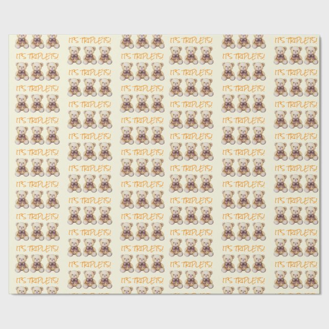 unisex Geschenkpackung für Triplets, Packpapier (Saum)
