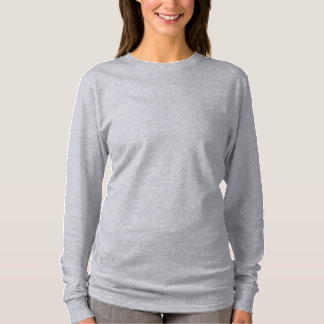 Unisex Grau Basic Long Sleeve Cotton T - Shirt