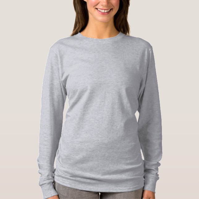 Unisex Grau Basic Long Sleeve Cotton T - Shirt (Vorderseite)