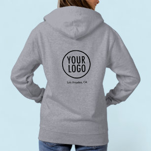 Unisex Gray Hoodie Sweatshirt Custom Logo S to 3XL