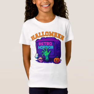Unisex Halloween Pixel Apparel Retro männliche wei T-Shirt