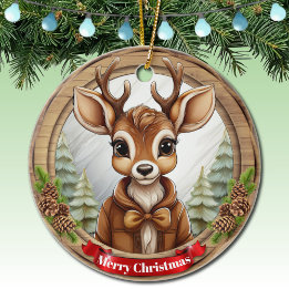 Unisex Hanging Artwork Pinecone Deer Gift Tag 🦌🎄 Keramik Ornament