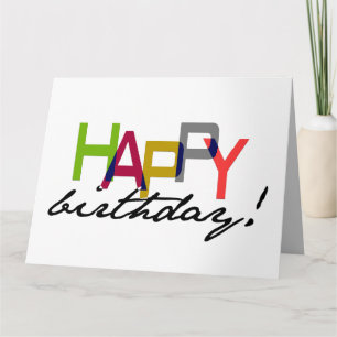 Unisex Happy Birthday Typografy Grußkarte Karte