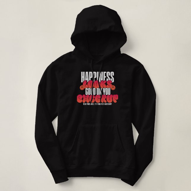UNISEX HAPPY LOOK CHEER UP PULLOVER HOODIE  (Design vorne)