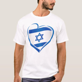 UNISEX, Herzendesign auf israelischer Flagge T-Shirt