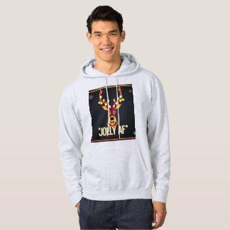 Unisex Jolly AF Christmas Hoodie - Neon Reindeer