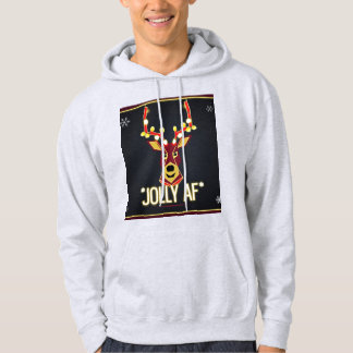 Unisex Jolly AF Christmas Hoodie - Neon Reindeer
