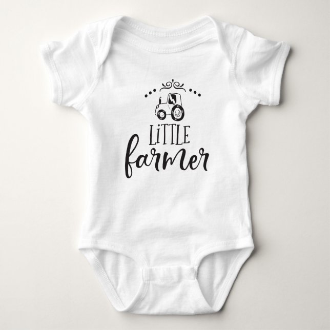 unisex kleine Bauer Wortart Baby Strampler (Vorderseite)