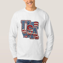 Unisex-Kunststickerei-USA-Langarmshirt