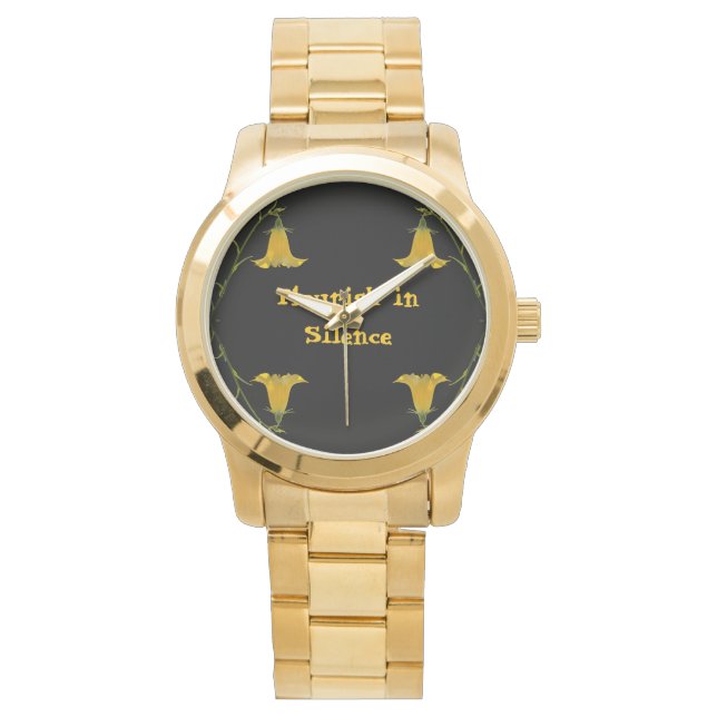 Unisex Large Style Gold Wristwatch – Flowers soul Armbanduhr (Vorderseite)