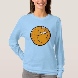 Unisex Lazy Cat Days Long Sleeve Light Blue T-Shir T-Shirt